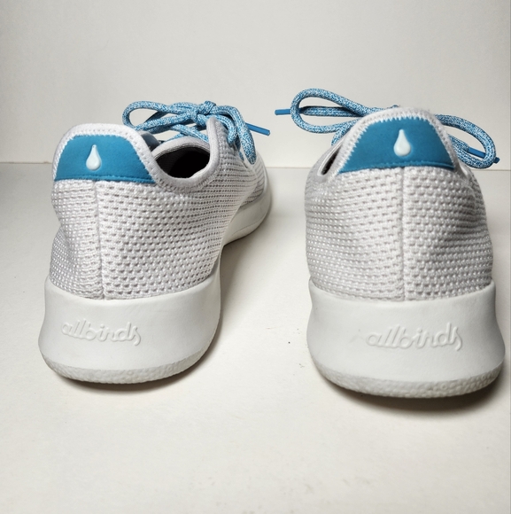 Allbirds Mens Tree Runner White & Blue Sneakers Just Water Collaboration - Picture 6 of 15